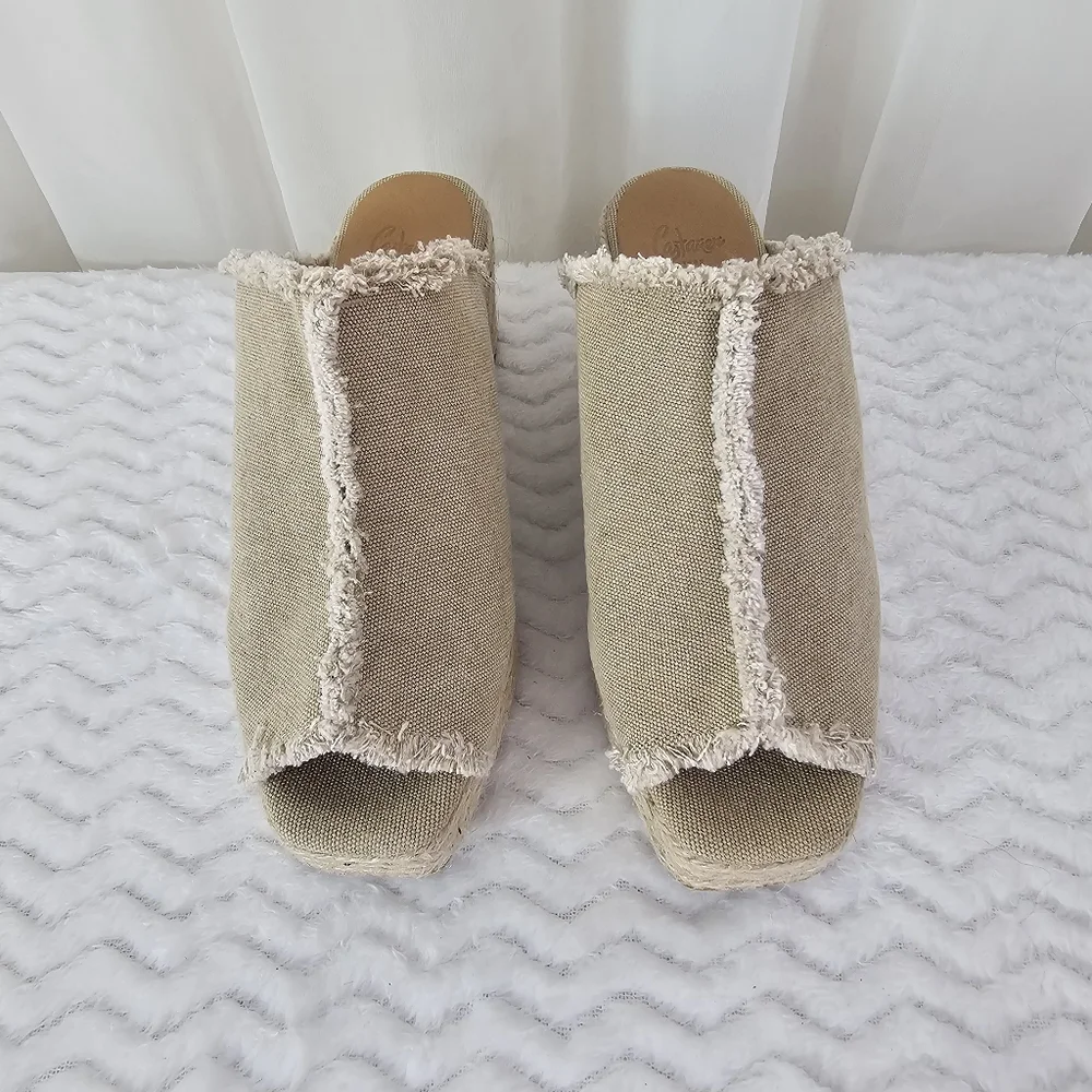 Castañer Queral Espadrille Canvas Wedge Mule Sandal Size 36 - Picture 4 of 8